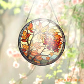 Autume Flower Stained Glass Suncatcher Window Hangings Wall Decor Flowers Suncatcher Gift Window Hanger Birthday Gift